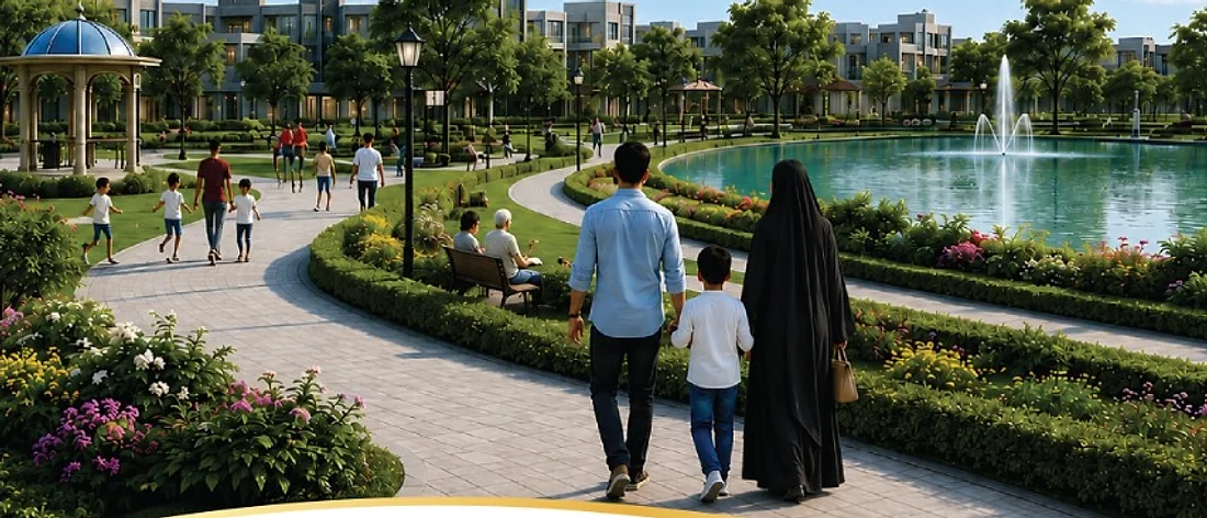 Central green park & lake